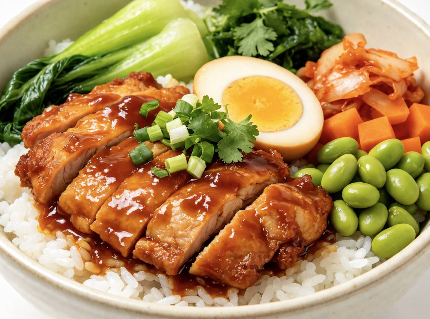 R3. Braised Chicken and Vegetable Rice Bowl