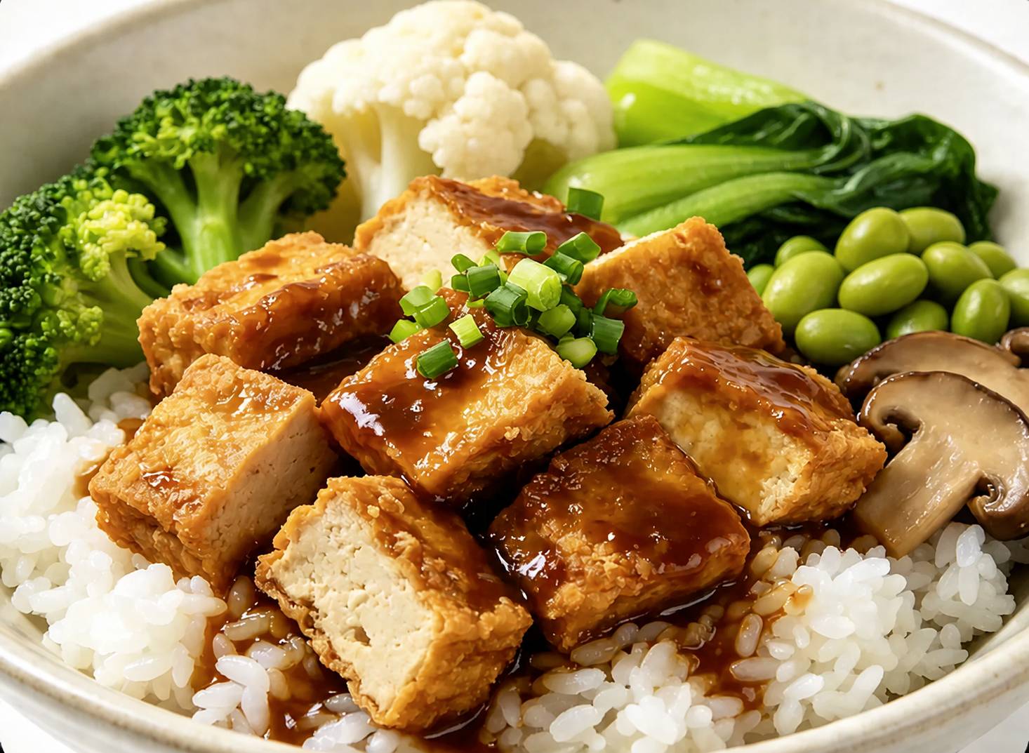 R4. Fried Tofu and Vegetable Rice Bowl