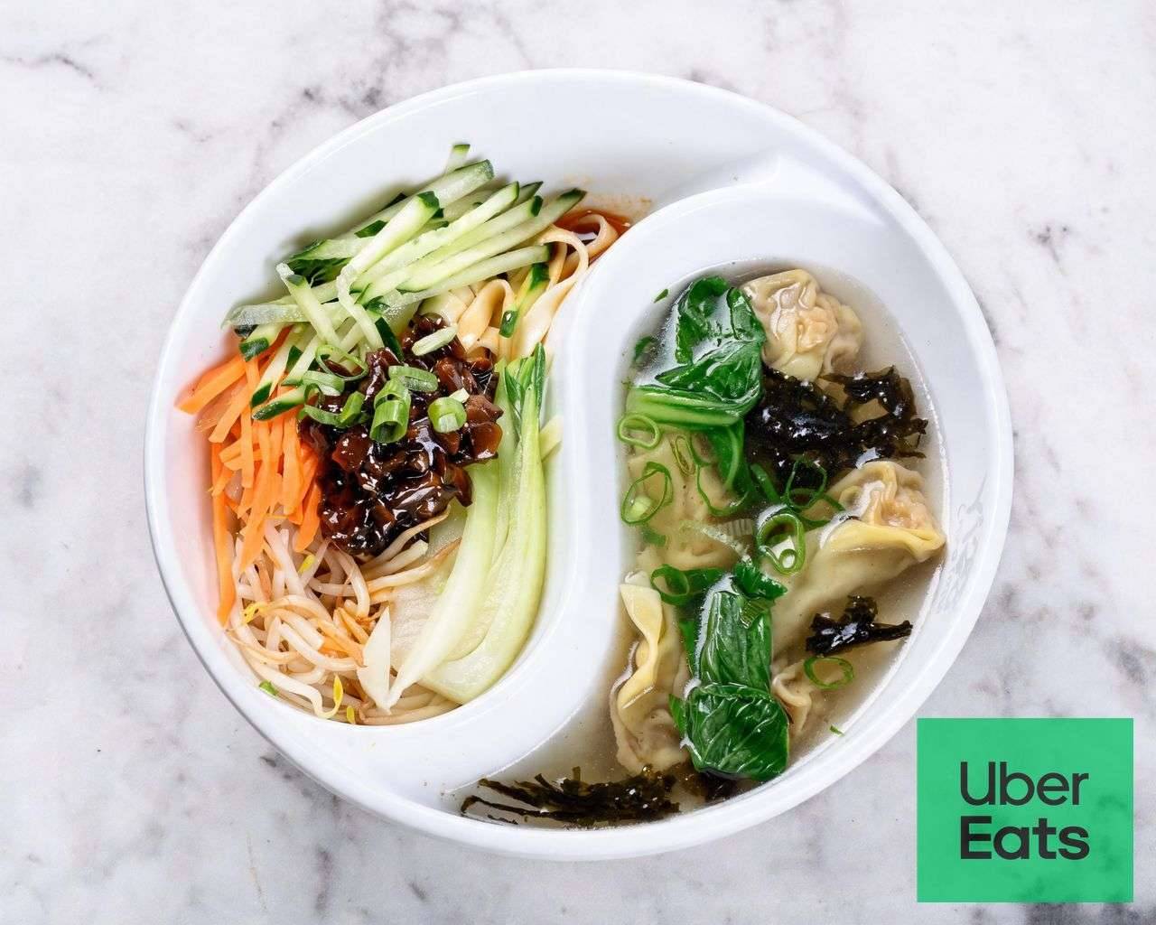 Y5. Wonton soup (6 pieces) + Dandan noodles