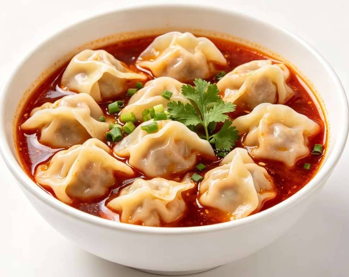 W3. Wontons mit scharfer Soße