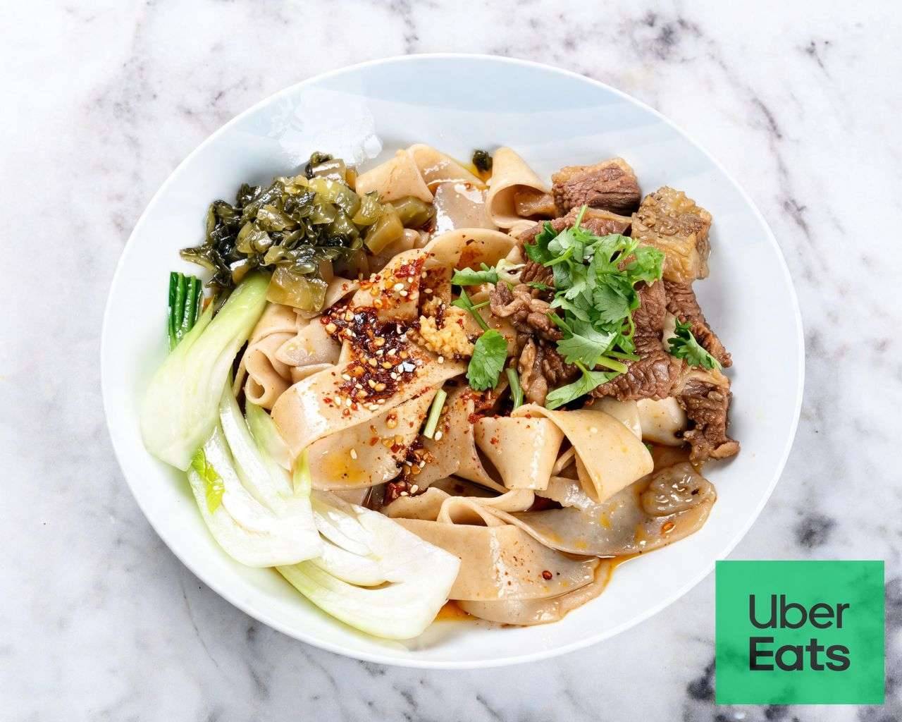 N4. Chili Oil drizzled Wide Noodles