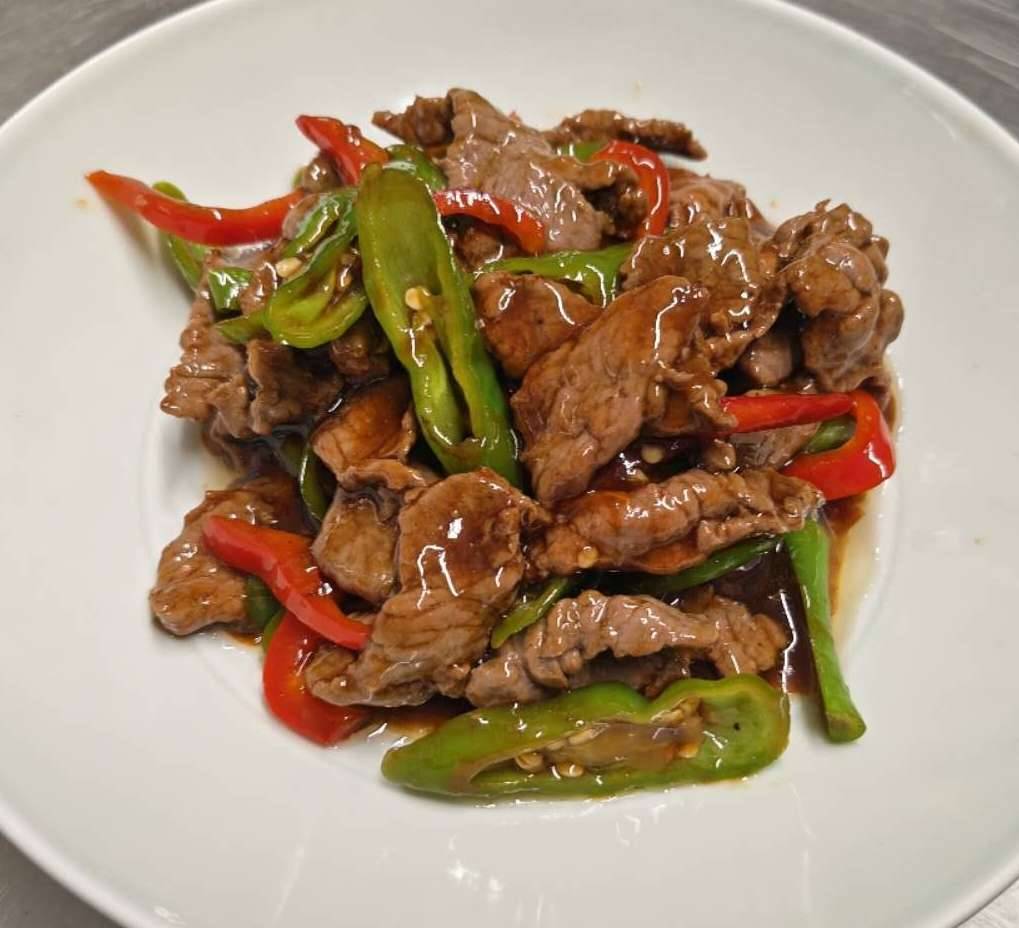 S9. Beef Strips with Hangzhou Peppers