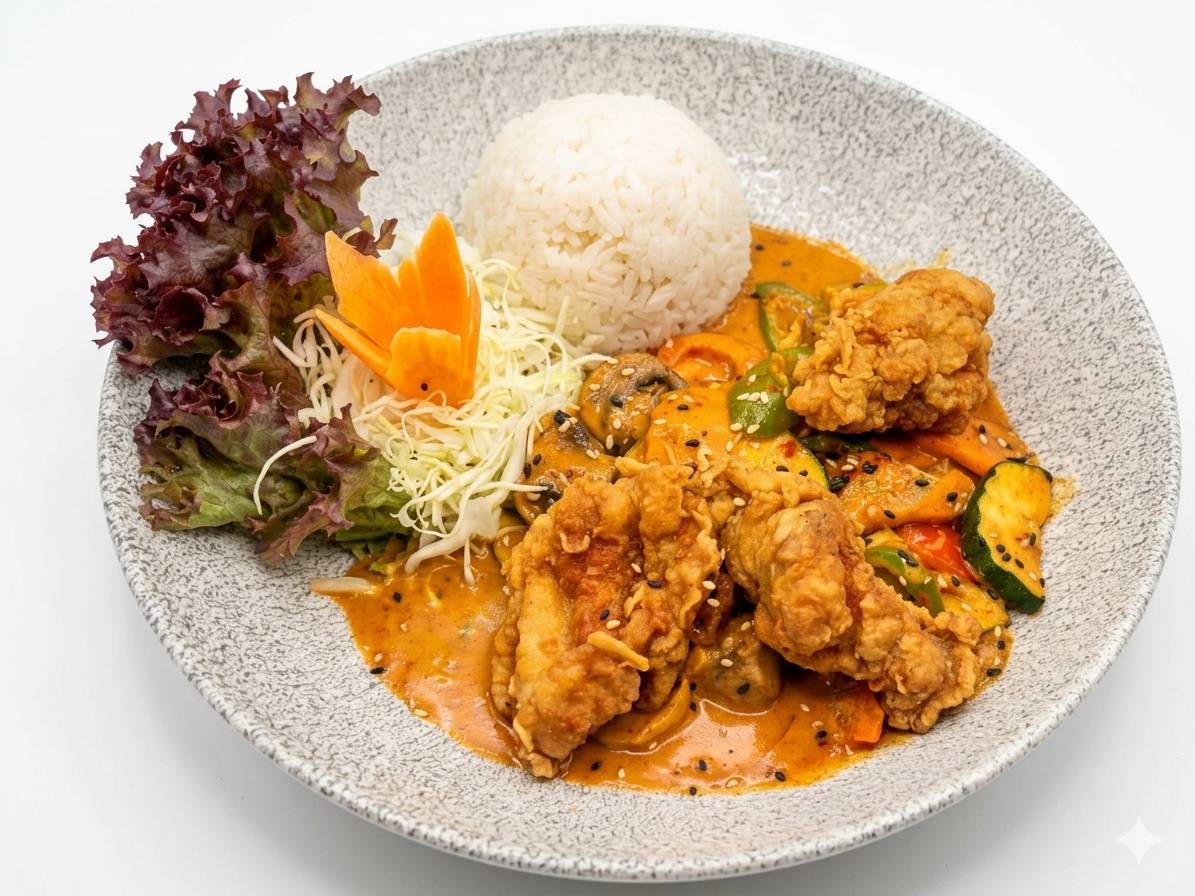 Frittierte Hühnerfleisch in Creamy Sauce