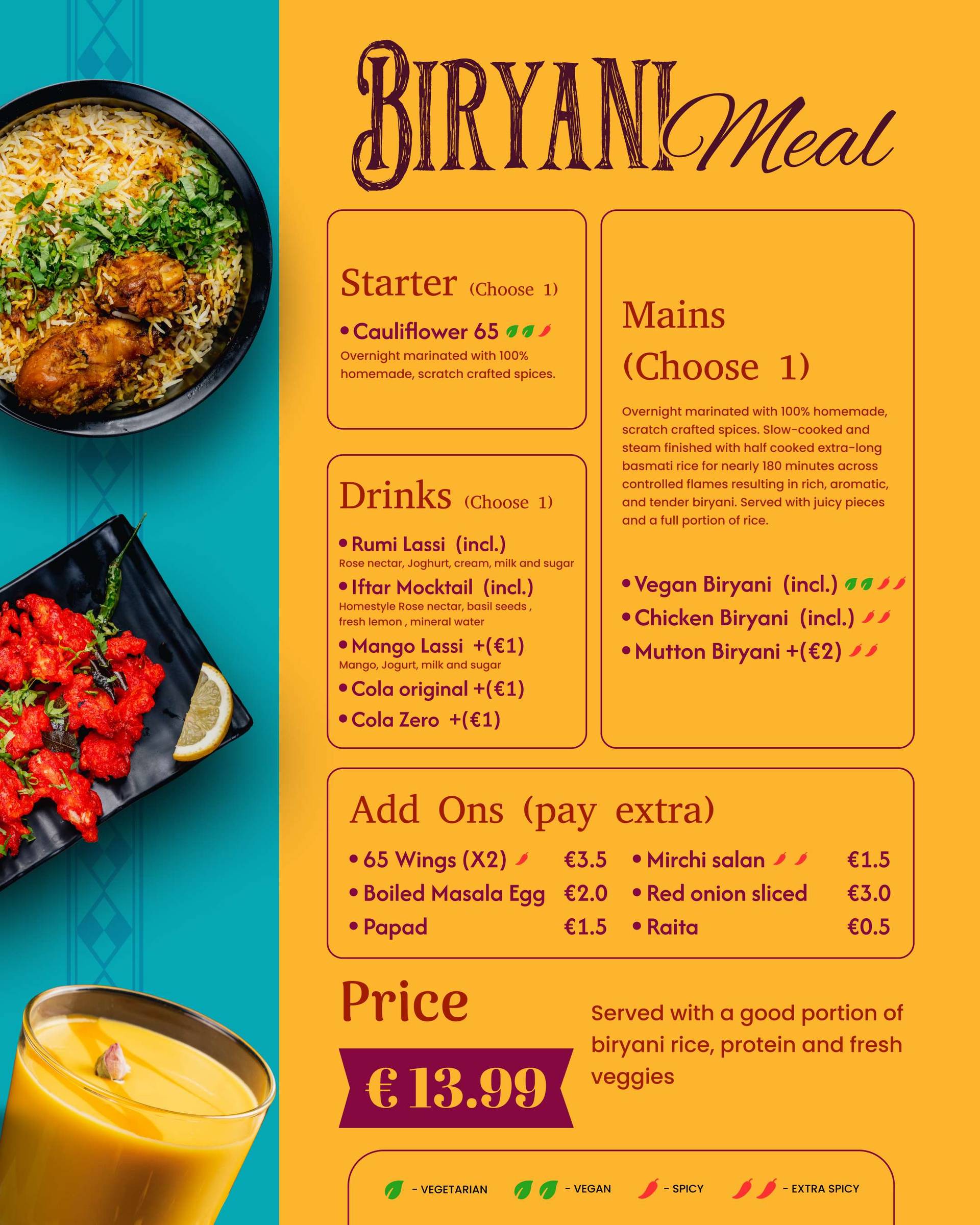 Mutton Biryani meal
