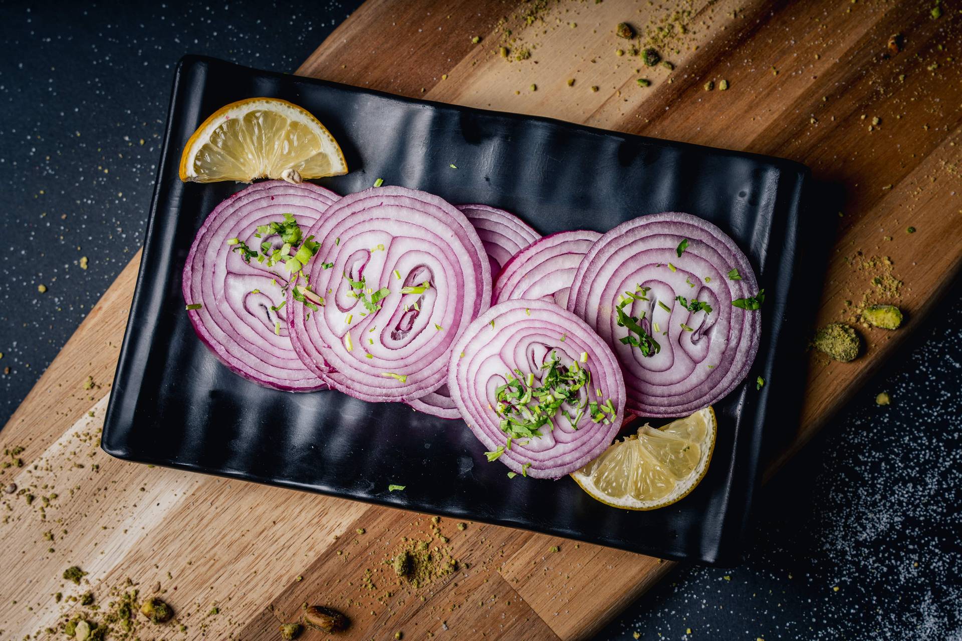 Red onion sliced