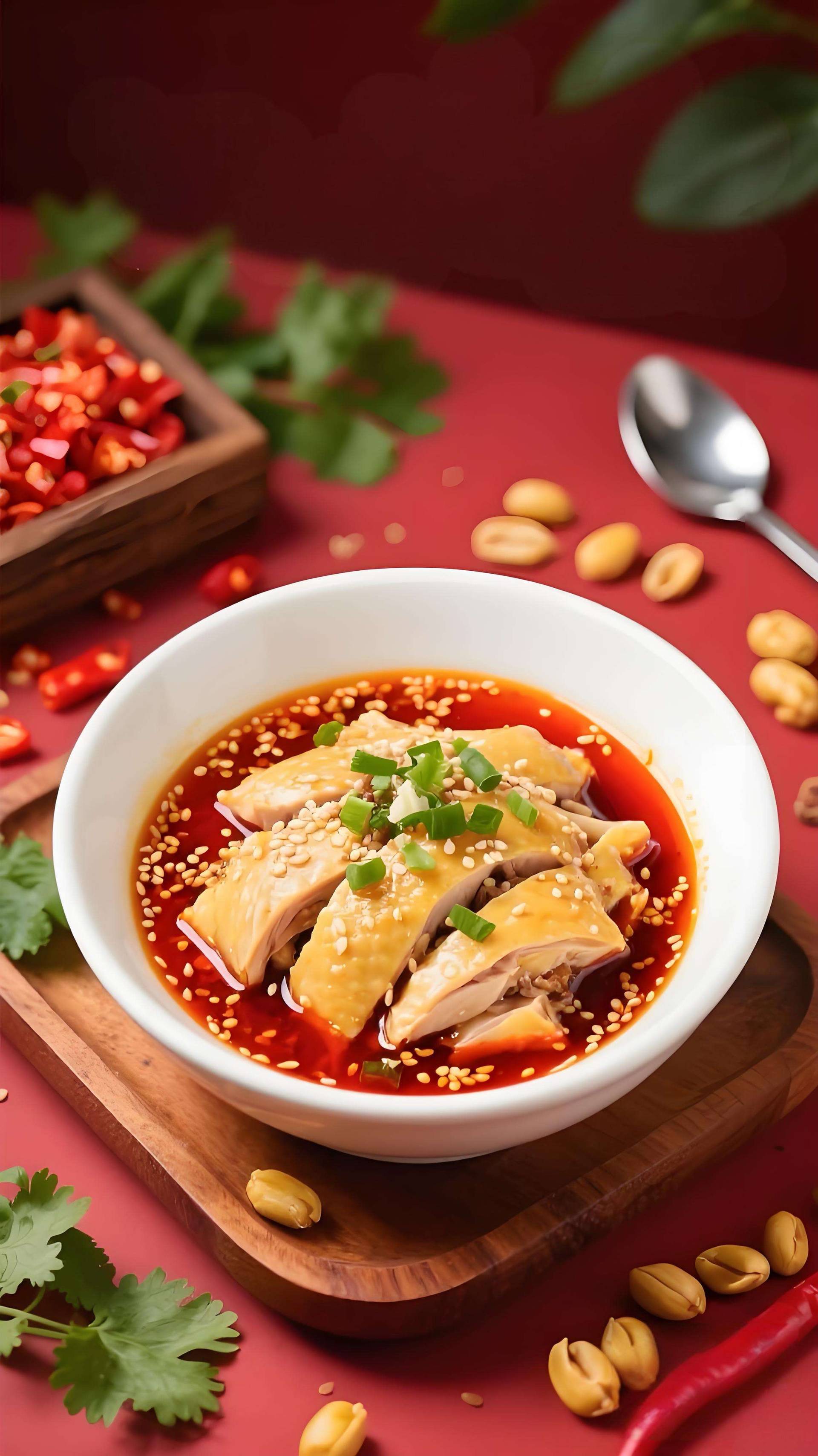 Sichuan Spicy Chicken(mit Knochen) Traditionelles Gericht – bitte lassen Sie sich vor der Bestellung von unserem Service die Besonderheiten erklären.