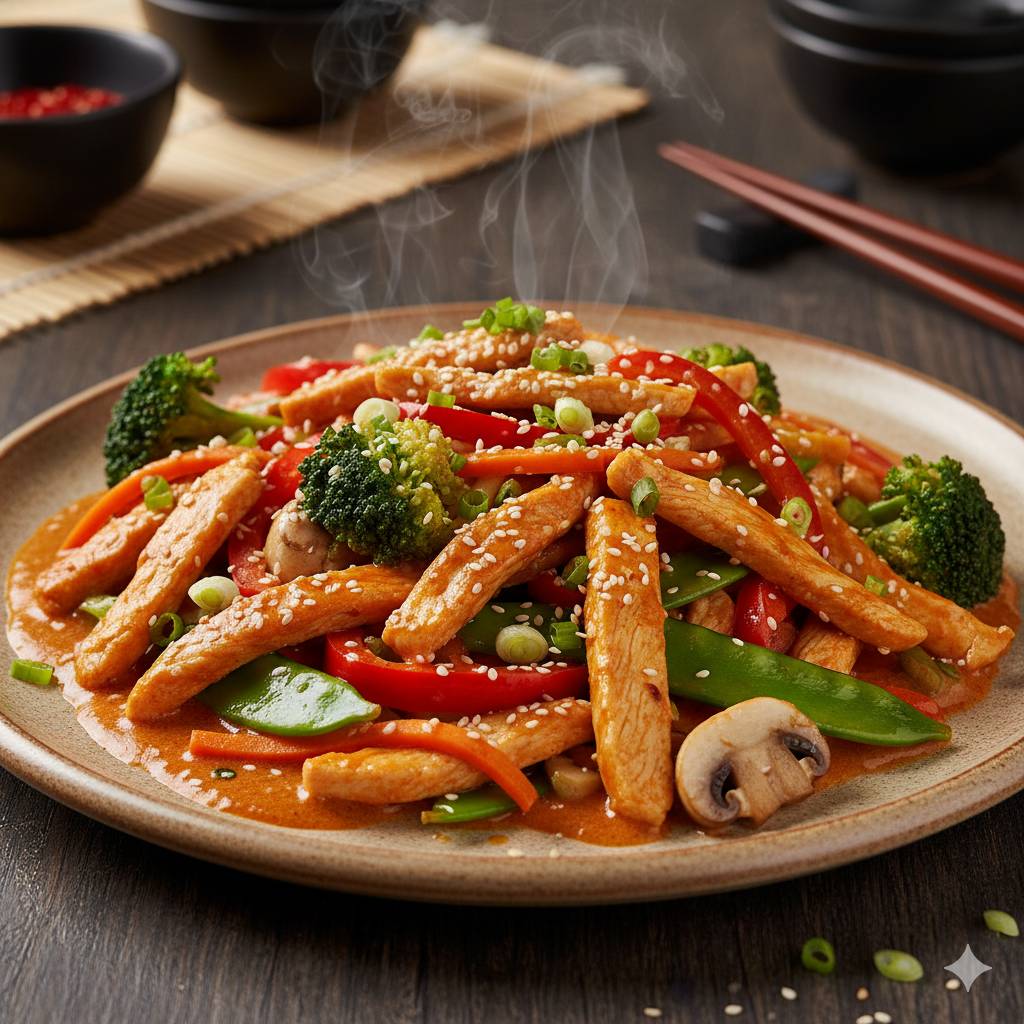 Hühnchen mit rotem Curry