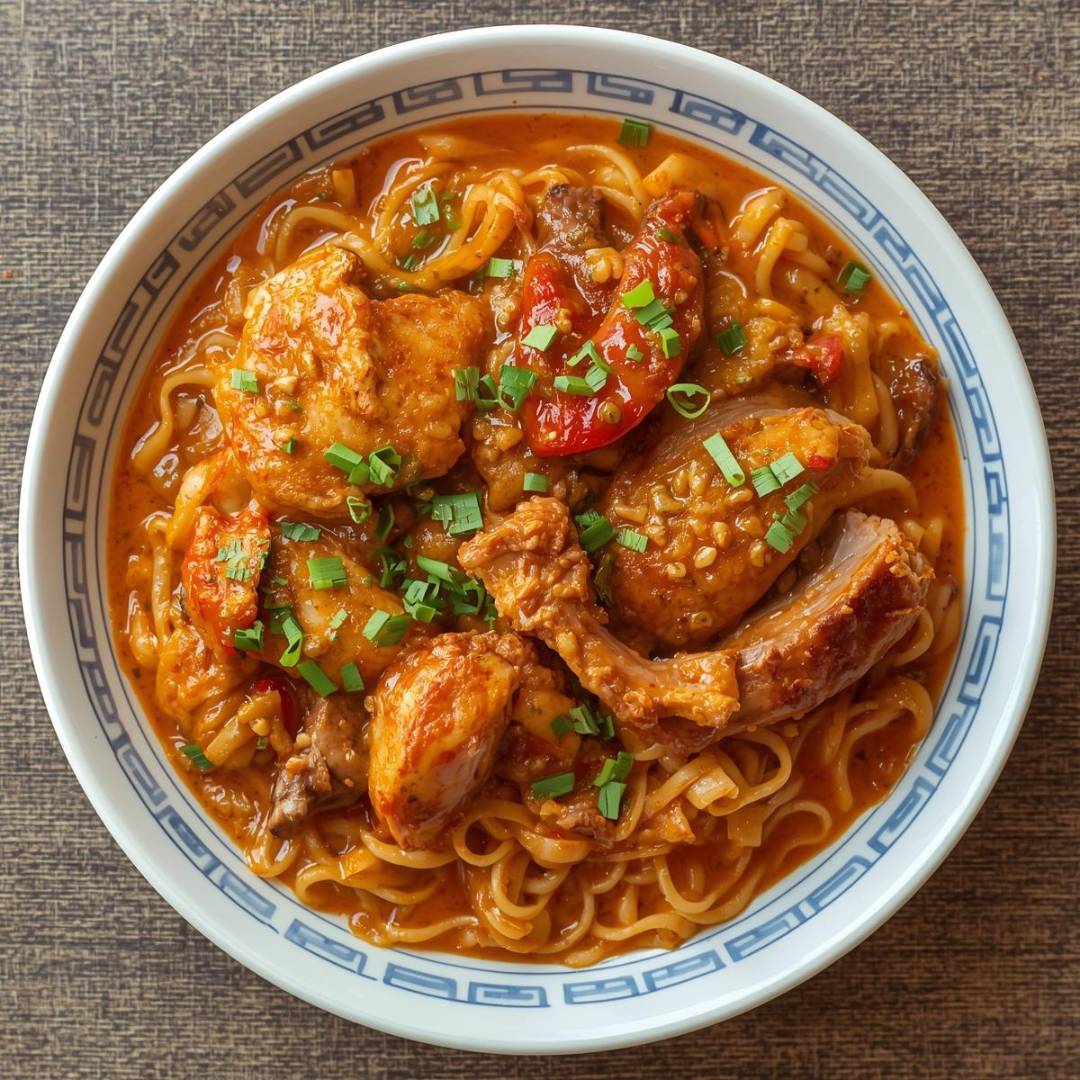 3 Sorten Fleisch mit rotem Thai Curry