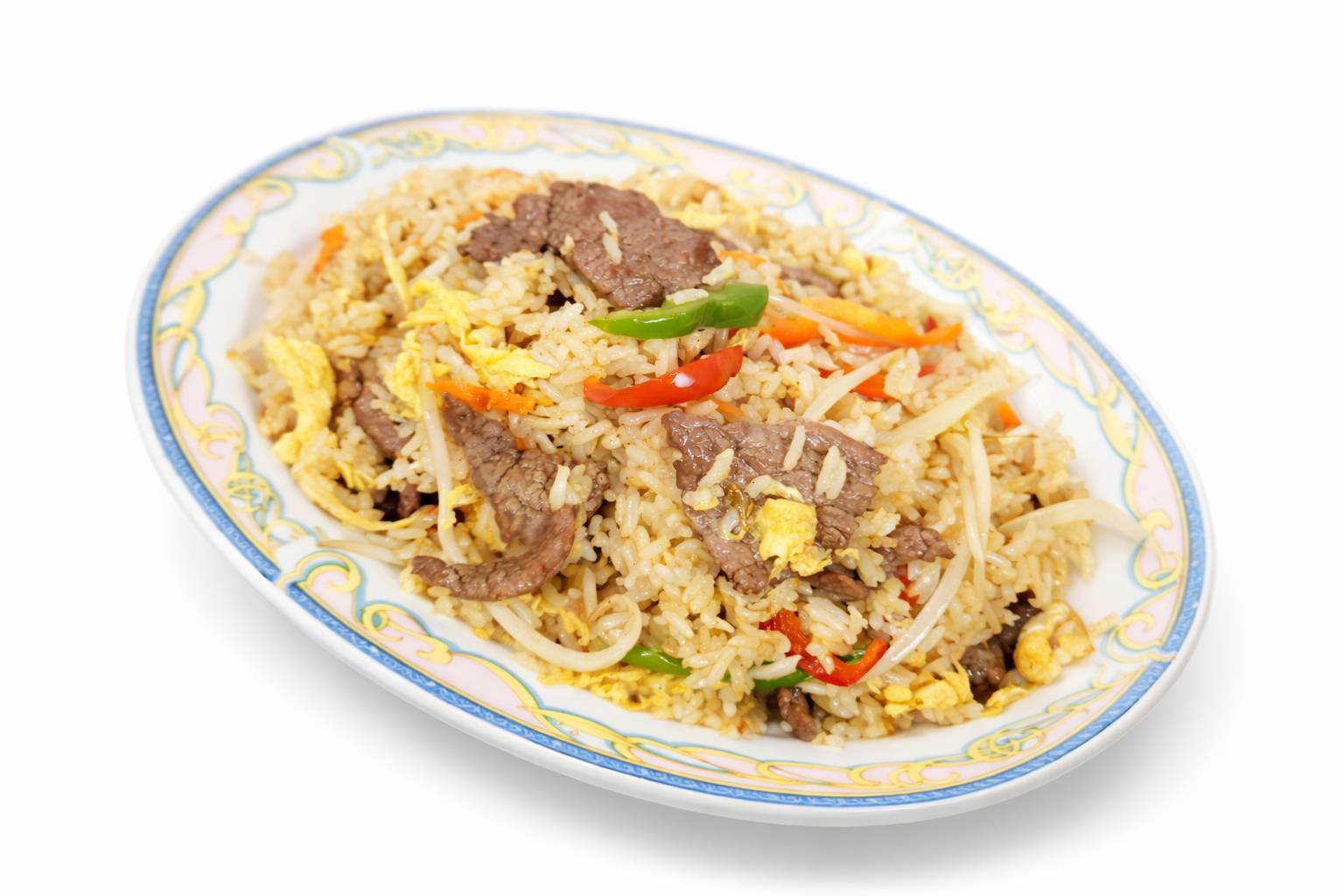 Eierreis mit Rindfleisch