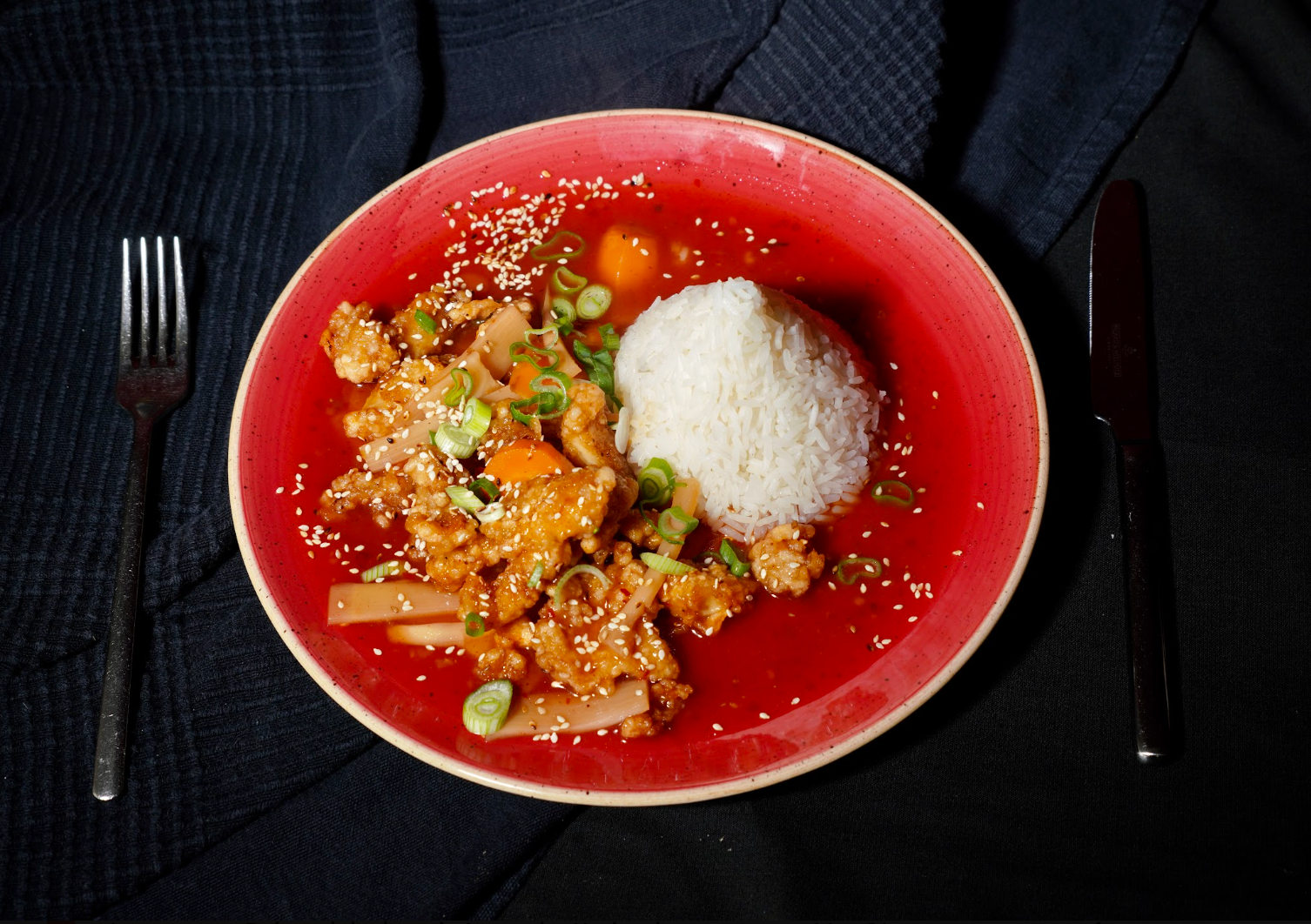 Hähnchen süß-sauer-scharf