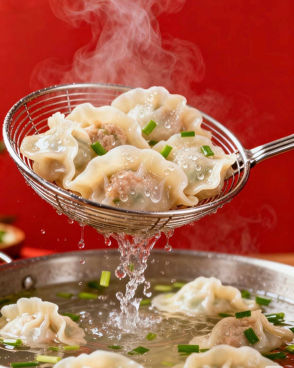 Hausgemachte Gekochte Jiaozi (8 Stück)(mit Suppe)水煮水饺