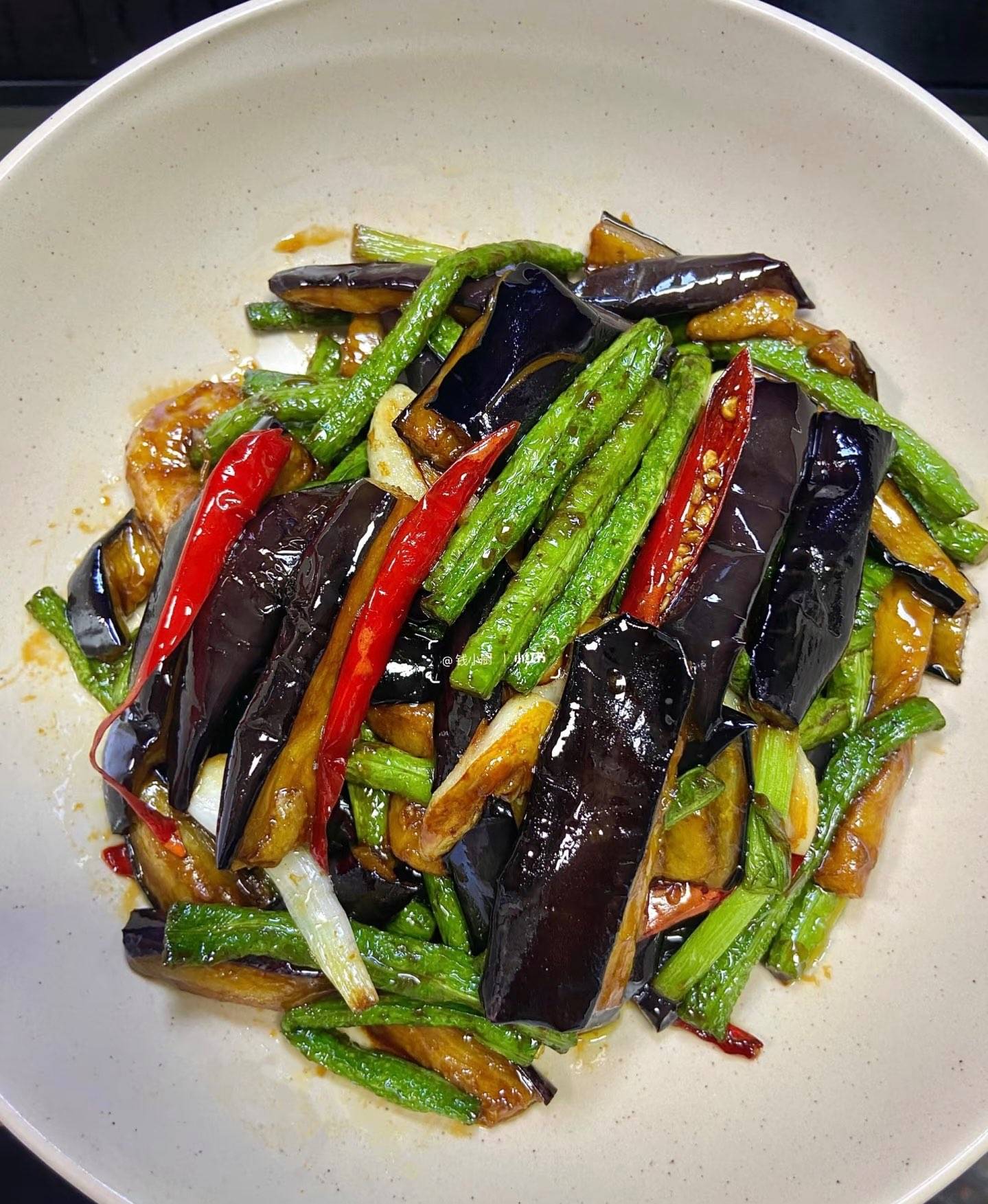 茄子烧豆角 Gebratene Auberginen mit grünen Bohnen nach Hunan-Art🌶️