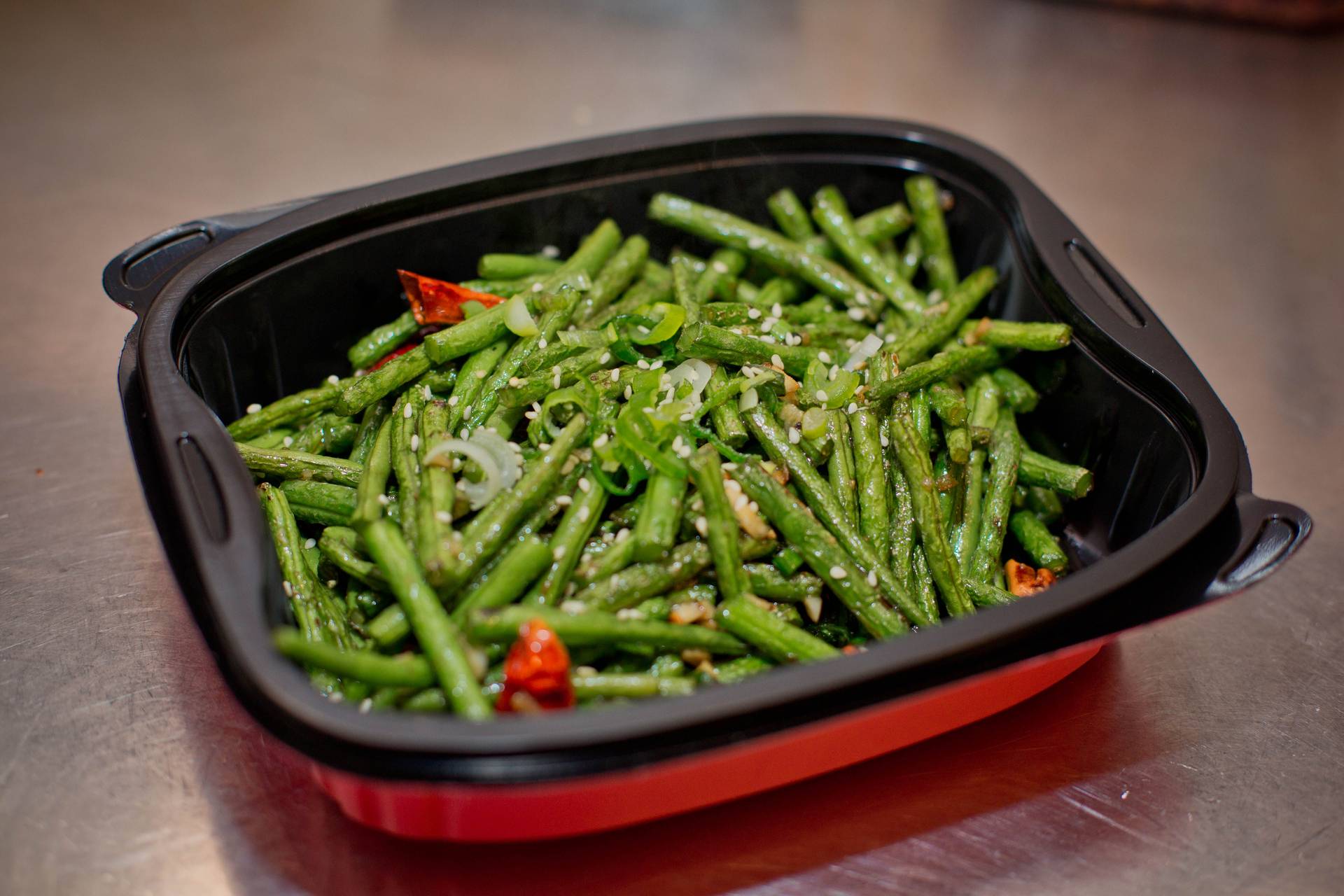 干煸四季豆Grüne Bohnen mit Chili