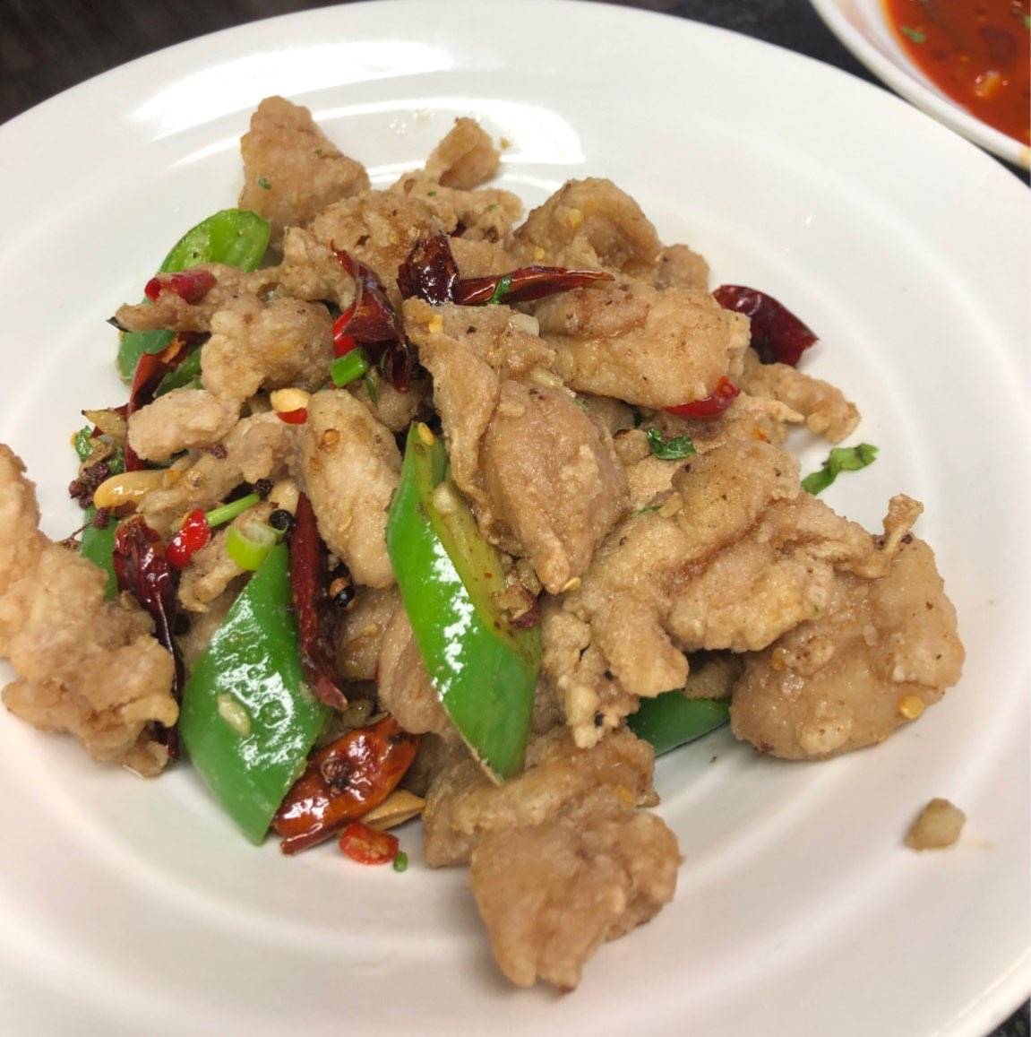 不正宗辣子鸡Hühnerfeisch mit Chili und Koriander