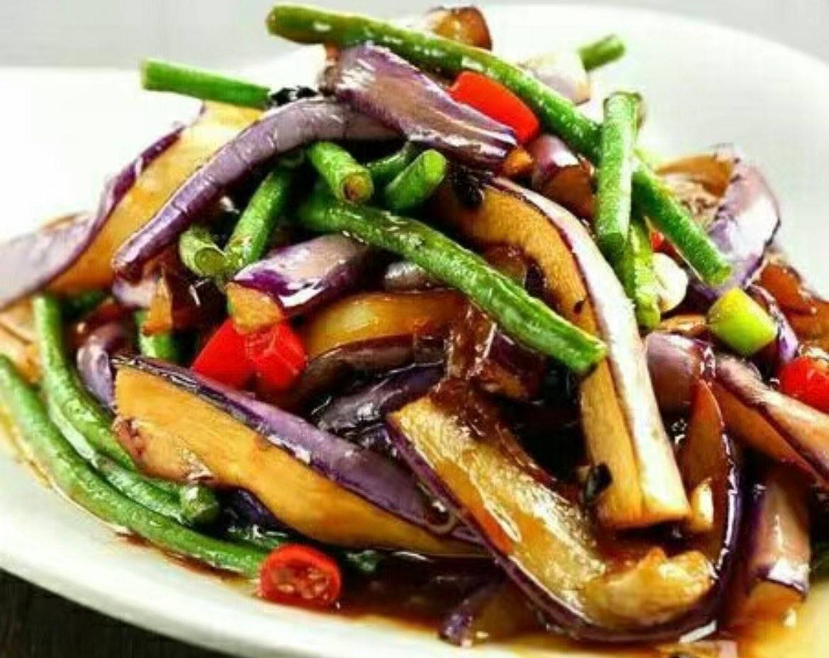 茄子炒豆角 🌶️🌶️Aubergine mit grünen Bohnen 🌶️🌶️