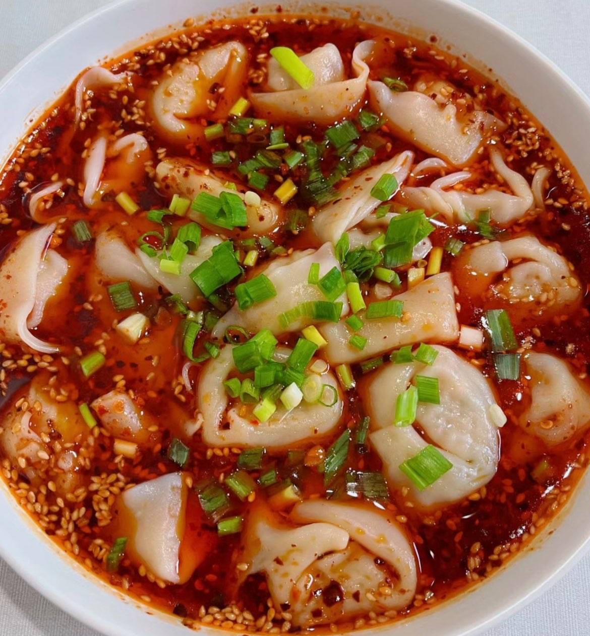 红油抄手Wantan mit Chiliöl und Knoblauch