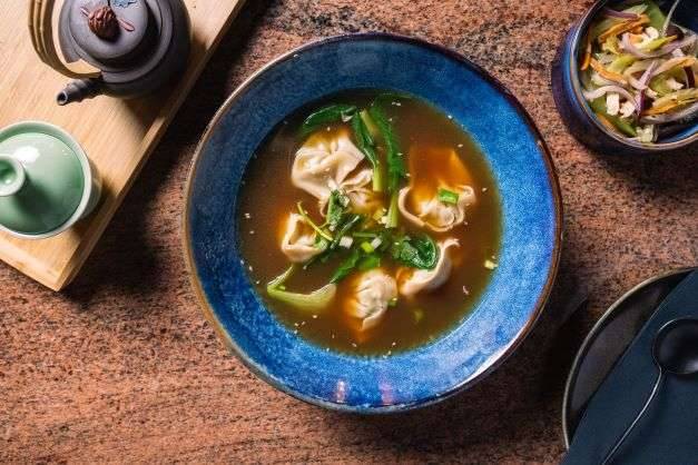 4 stück 菜肉鲜虾馄炖汤 Wan Tan Suppen Schweinefleisch Ganelen