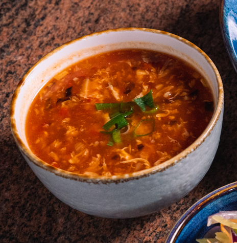 酸辣汤 Sauer-scharf-Suppe mit Ei 🌶️